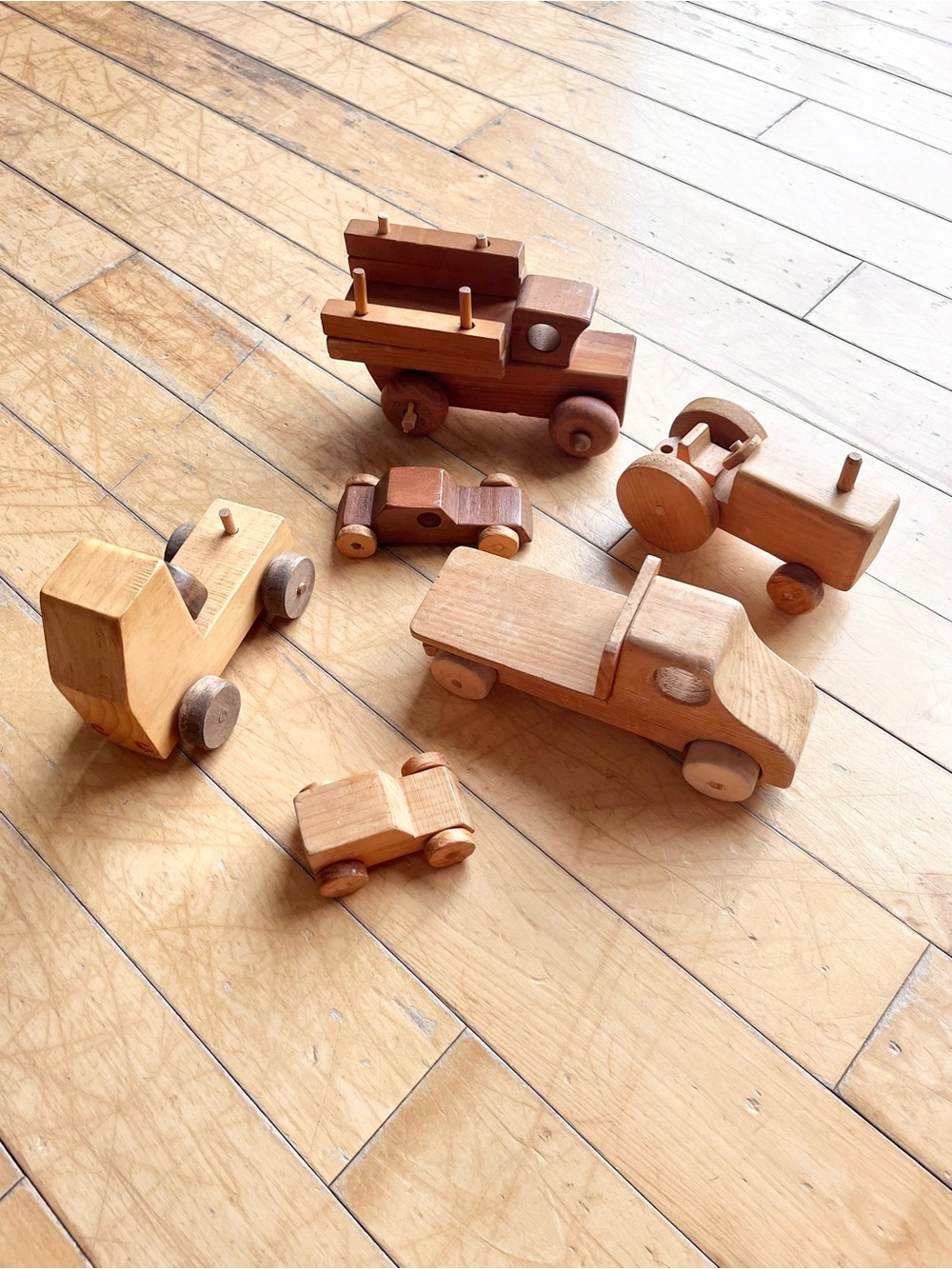 The Wooden Toy Company Canada 70s Vintage Handcrafted Wooden Vehicle Set